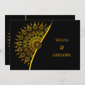 Traditionele mandala klassieke elegante luxe bruil kaart (Voorkant / Achterkant)