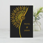 Traditionele mandala klassieke elegante luxe bruil kaart (Staand voorkant)