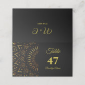 Traditionele mandala klassieke elegante luxe bruil plaatskaartje (Buitenkant ongevouwen)