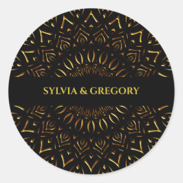 Traditionele mandala klassieke elegante luxe bruil ronde sticker