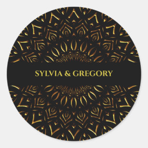 Traditionele mandala klassieke elegante luxe bruil ronde sticker