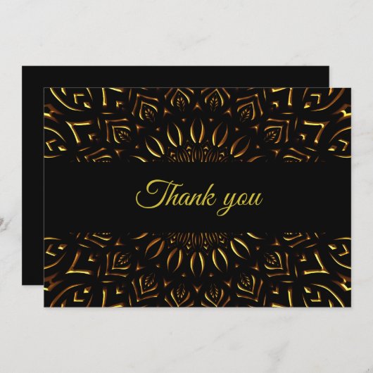 Traditionele mandala klassieke elegante luxe kunst bedankkaart (Voorkant / Achterkant)