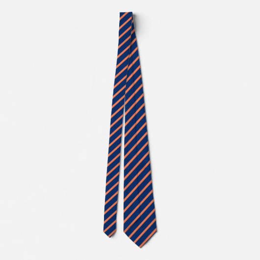 Traditionele Mannen Diagonaal Striped Blue Coral S Stropdas (Achterkant)