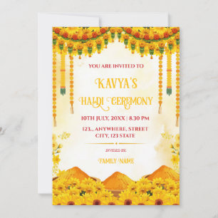 Traditionele Marigold Bloemstuk Haldi Ceremonie Ui Kaart