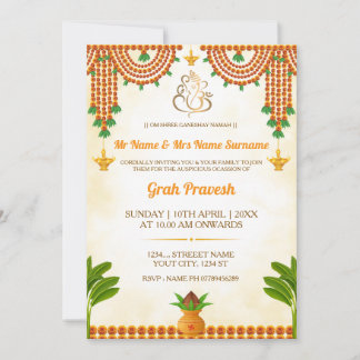 Traditionele Marigold & Kalash Huisverwarmingsuitn Kaart