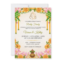 Traditionele Marigold Kalyanam Uitnodigingskaart