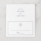 Traditionele Marine Blauw Elegante Huwelijk Plaatskaartje (Buitenkant ongevouwen)