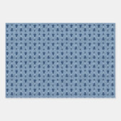 Traditionele marineblauw-kerstbomen en rendieren inpakpapier vel (Voorkant 3)