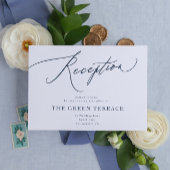 Traditionele marineblauwe bruiloft informatiekaartje