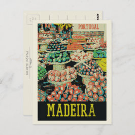 Traditionele marktillustratie Madeira Portugal Briefkaart