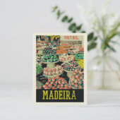 Traditionele marktillustratie Madeira Portugal Briefkaart (Staand voorkant)