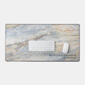 Traditionele marmeren look met naam & titel bureaumat (Keyboard & Muis)