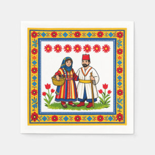 Traditionele Marokkaanse Folk Art Cocktailservette Servet