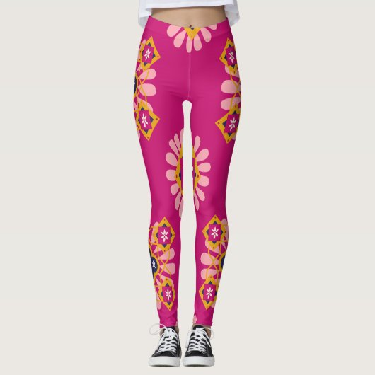 Traditionele Marokkaanse tegel Marrakech Leggings (Voorkant)