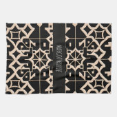 Traditionele Marokkaanse Textuur Beige Modern Patr Theedoek (Horizontaal)