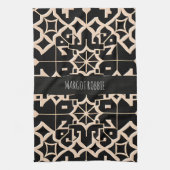 Traditionele Marokkaanse Textuur Beige Modern Patr Theedoek (Verticaal)