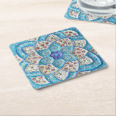 Traditionele Marokkaanse turquoise Blue, white, za Kartonnen Onderzetters (Schuin)