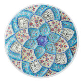 Traditionele Marokkaanse turquoise Blue, white, za Keramische Knop (Voorkant)