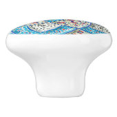 Traditionele Marokkaanse turquoise Blue, white, za Keramische Knop (Zijkant)