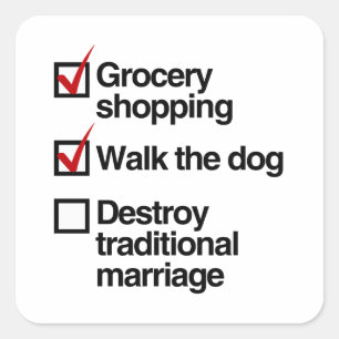 TRADITIONELE MARRIAGE VERNIETIGEN VIERKANTE STICKER