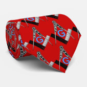 Traditionele Masonic Square en Compass Necktie Stropdas (Opgerold)