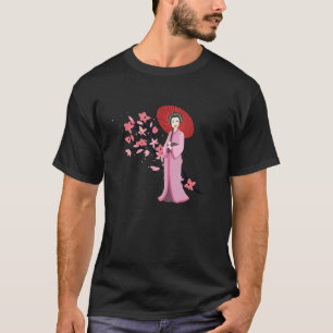 Traditionele meisje-baprella en Japanse Sakura Che T-shirt