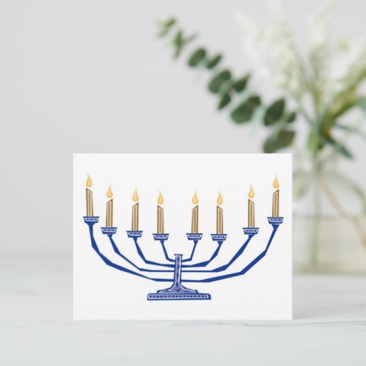Traditionele Menorah Briefkaart (Staand voorkant)