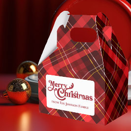 Traditionele Merry Christmas Red Plaid Custom Part Bedankdoosjes