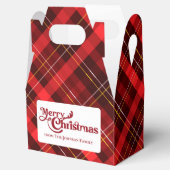 Traditionele Merry Christmas Red Plaid Custom Part Bedankdoosjes (Geopend)