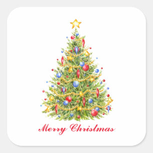 Traditionele Merry Christmas Tree Merry Stickers