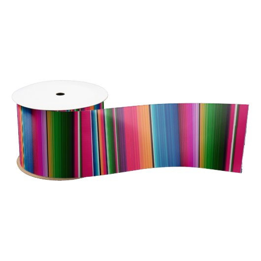 Traditionele Mexicaanse Blanket Fiesta Stripes Ser Satijnen Lint (Spoel)
