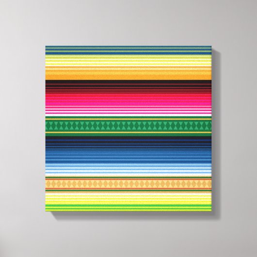 Traditionele Mexicaanse Blanket Serape Canvas Afdruk (Voorkant)