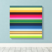 Traditionele Mexicaanse Blanket Serape Canvas Afdruk (Insitu (Houten vloer))