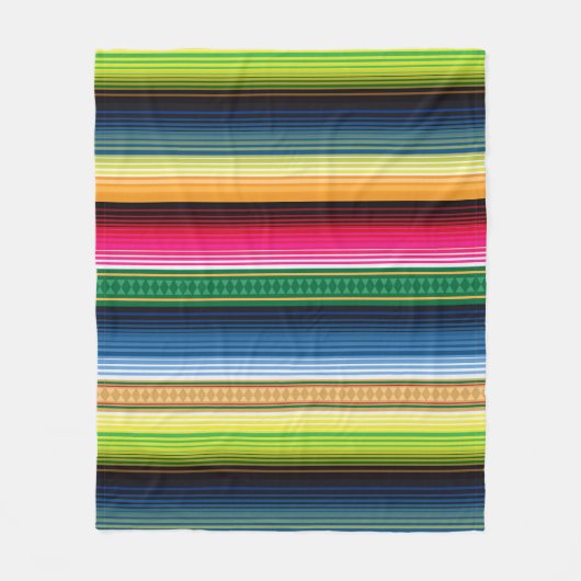 Traditionele Mexicaanse Blanket Serape Fleece Deken (Voorkant)