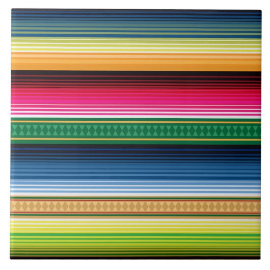 Traditionele Mexicaanse Blanket Serape Tegeltje (Voorkant)