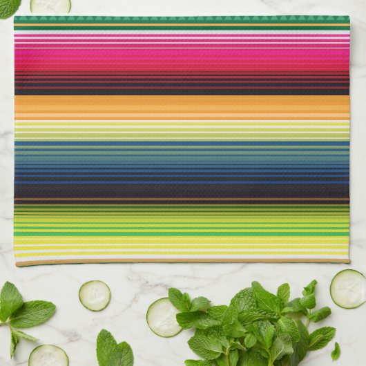 Traditionele Mexicaanse Blanket Serape Theedoek (Gevouwen)