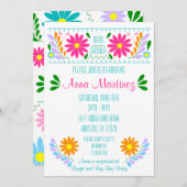 Traditionele Mexicaanse Borduurwerk Fiesta Uitnodi Kaart (Voorkant / Achterkant)