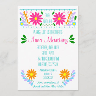 Traditionele Mexicaanse borduurwerk Fiesta uitnodi Kaart