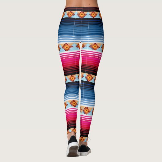 Traditionele Mexicaanse deken gestreepte Leggings (Achterkant)