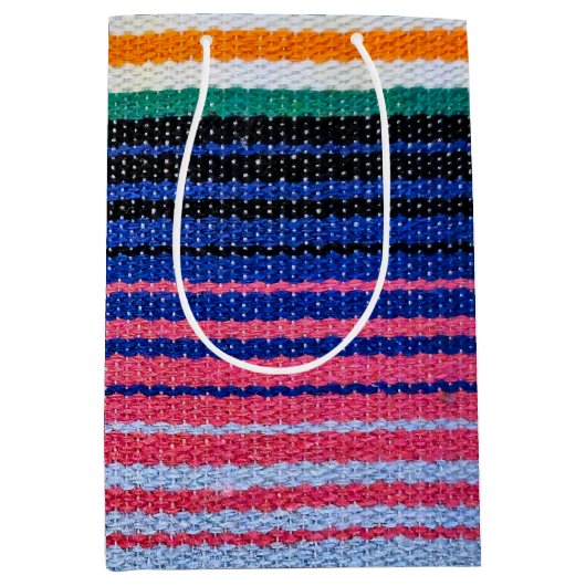 Traditionele Mexicaanse Fiesta Stripes Medium Cadeauzakje (Voorkant)