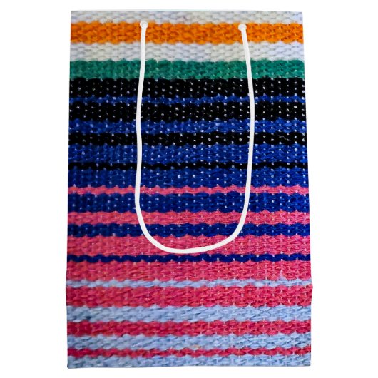 Traditionele Mexicaanse Fiesta Stripes Medium Cadeauzakje (Achterkant)