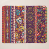 Traditionele Mexicaanse stijlpatchwork abstrac Sherpa Deken (Voorkant (horizontaal))