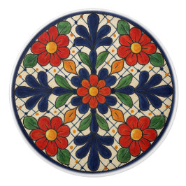 Traditionele Mexicaanse Talavera Floral Keramische Knop