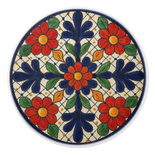 Traditionele Mexicaanse Talavera Floral Keramische Knop