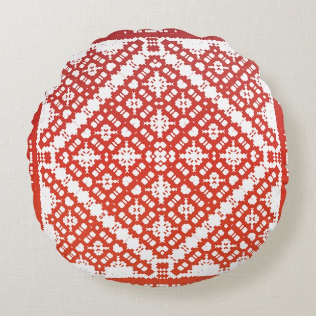 Traditionele  mexicaanse talavera. Modern ontwerp Rond Kussen (Voorkant)