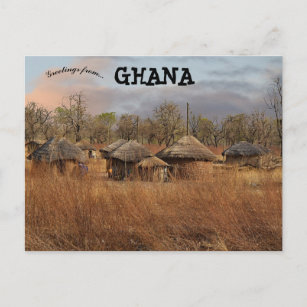Traditionele modderhutten in Ghana Briefkaart