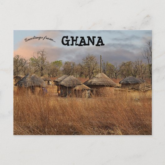 Traditionele modderhutten in Ghana Briefkaart (Voorkant)