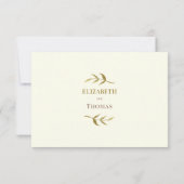 Traditionele moderne bruiloft antwoordkaart RSVP kaartje (Achterkant)