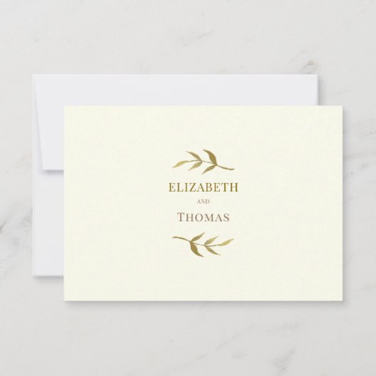 Traditionele moderne bruiloft antwoordkaart RSVP kaartje (Achterkant)