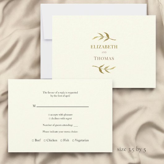 Traditionele moderne bruiloft RSVP kaart